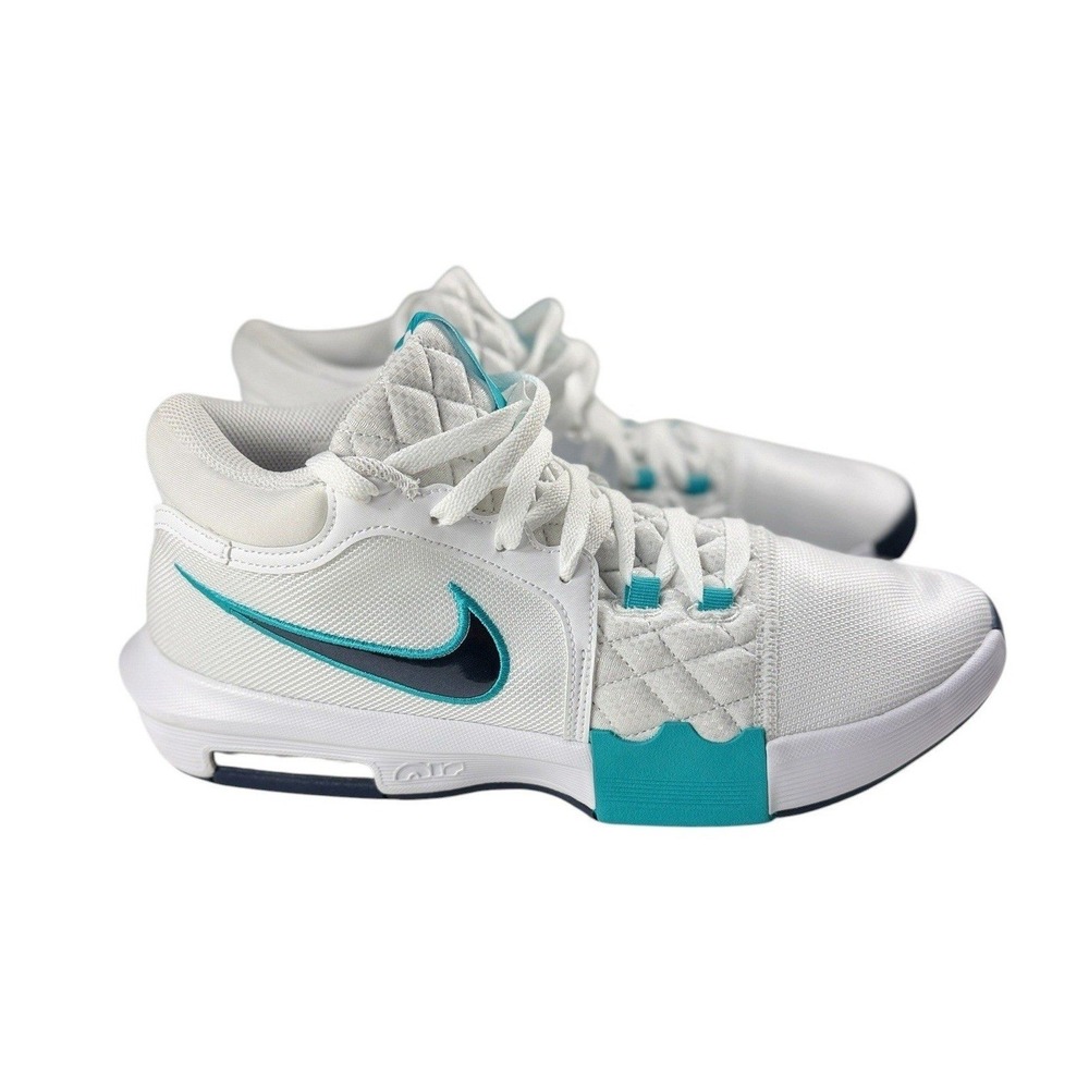 Nike Air Max Impact 4 Basketball Shoes Mens 8.5 White Teal HQ2139-101 NWOB